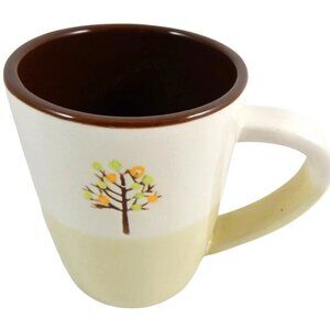 Starbucks 2009 Two Tone with Fall Autumn Colored Tree 12oz Coffee Mug